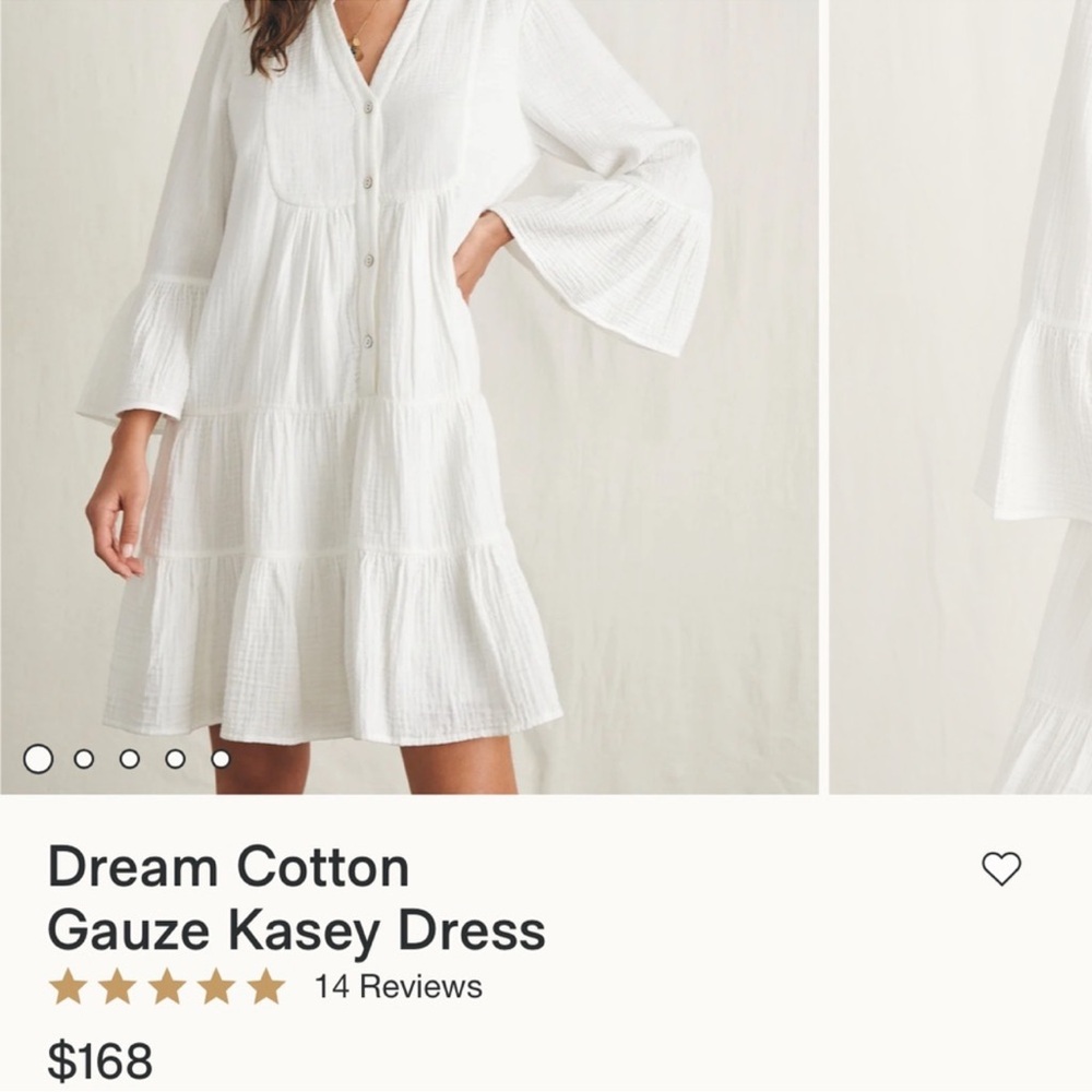 Faherty Dream Cotton Gauze Kasey Dress in White